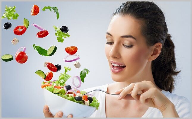 mangiare insalata di verdure durante il trattamento delle vene varicose